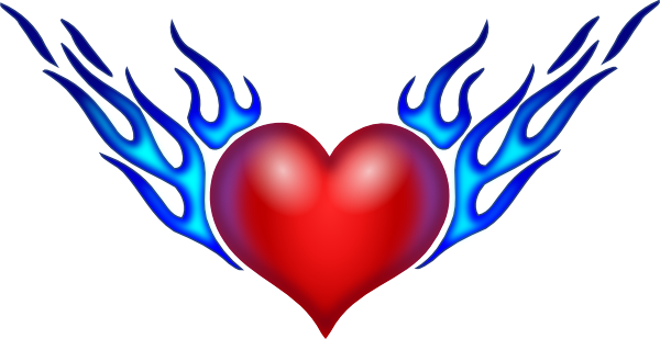 Burning Heart Clip Art - vector clip art online ...
