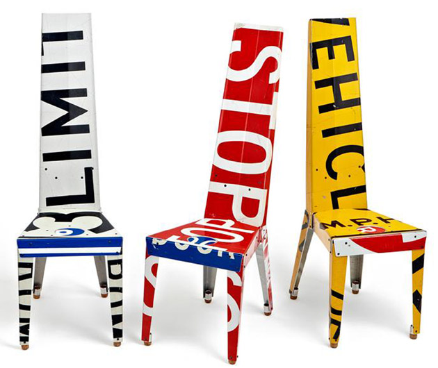 Recycled street-sign furniture is uncomfortably cool - Autoblog