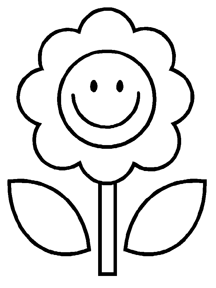 Flower simple coloring page | smilecoloring.