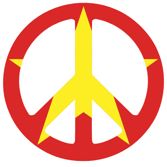 Vietnam Peace Symbol Flag 3 scallywag peacesymbol.org Peace Symbol ...