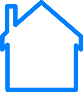 Blue House Outline clip art - vector clip art online, royalty free ...