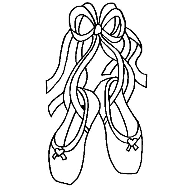 673 Cartoon Ballet Shoes Coloring Page for Adult