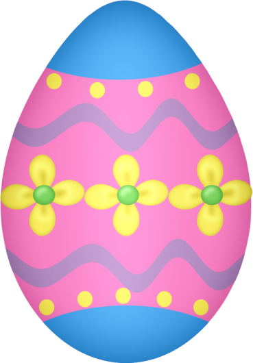 Three pastel colored easter eggs free clip art image #12063