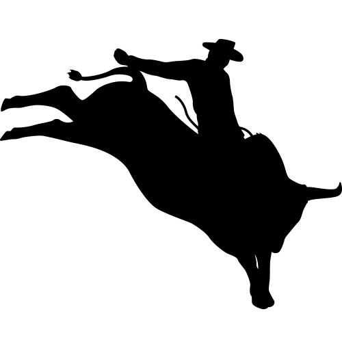 BULL RIDING DECALS (Cowboy Silhouette Decor) Bull Rider...