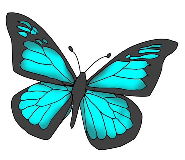 Free teal butterfly clipart