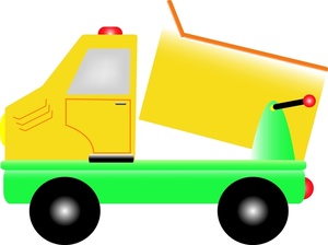 Toy Truck Black And White Clipart