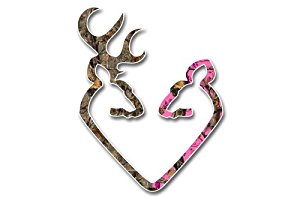 Amazon.com: Pink Camo Buck & Doe Deer Heart Browning Car Truck SUV ...