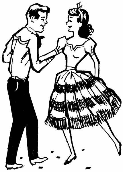 Hoedown dance outline clipart