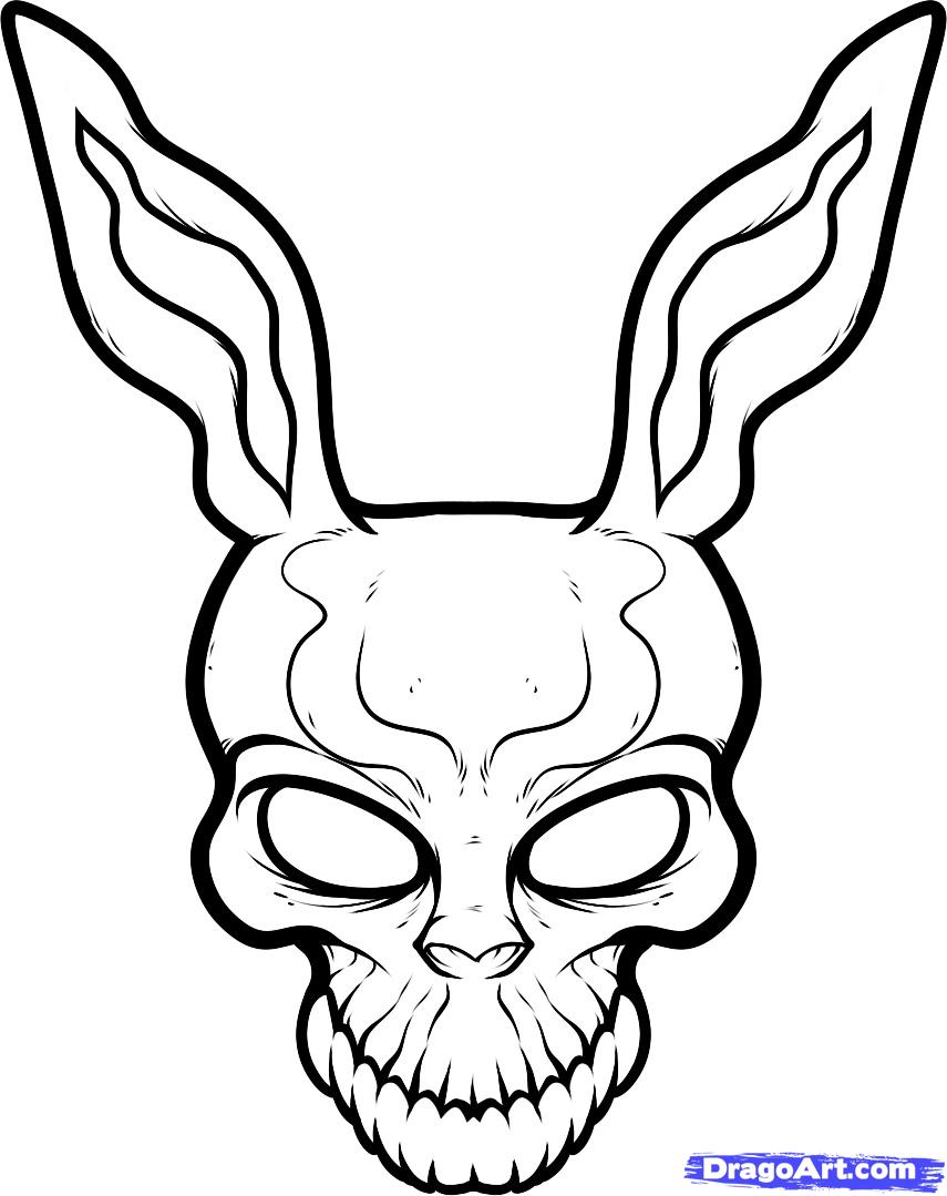 How to Draw Frank the Rabbit, Donnie Darko, Step by Step, Movies ...