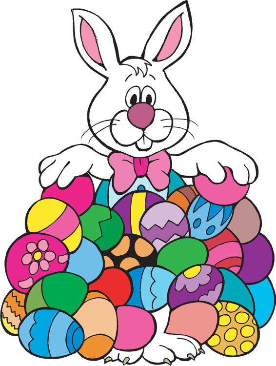Easter Bunny With Eggs Clipart - Free Clipart Images