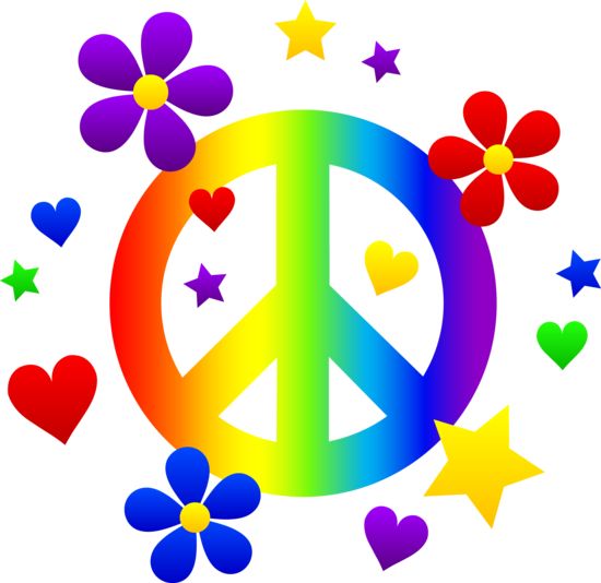 Peace sign with the world clipart