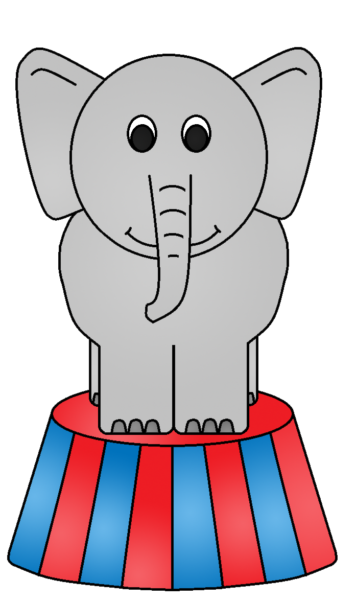 Baby circus elephant clipart