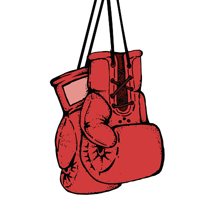 Silhouette Of A How To Draw Boxing Gloves Clip Art, Vector Images ...
