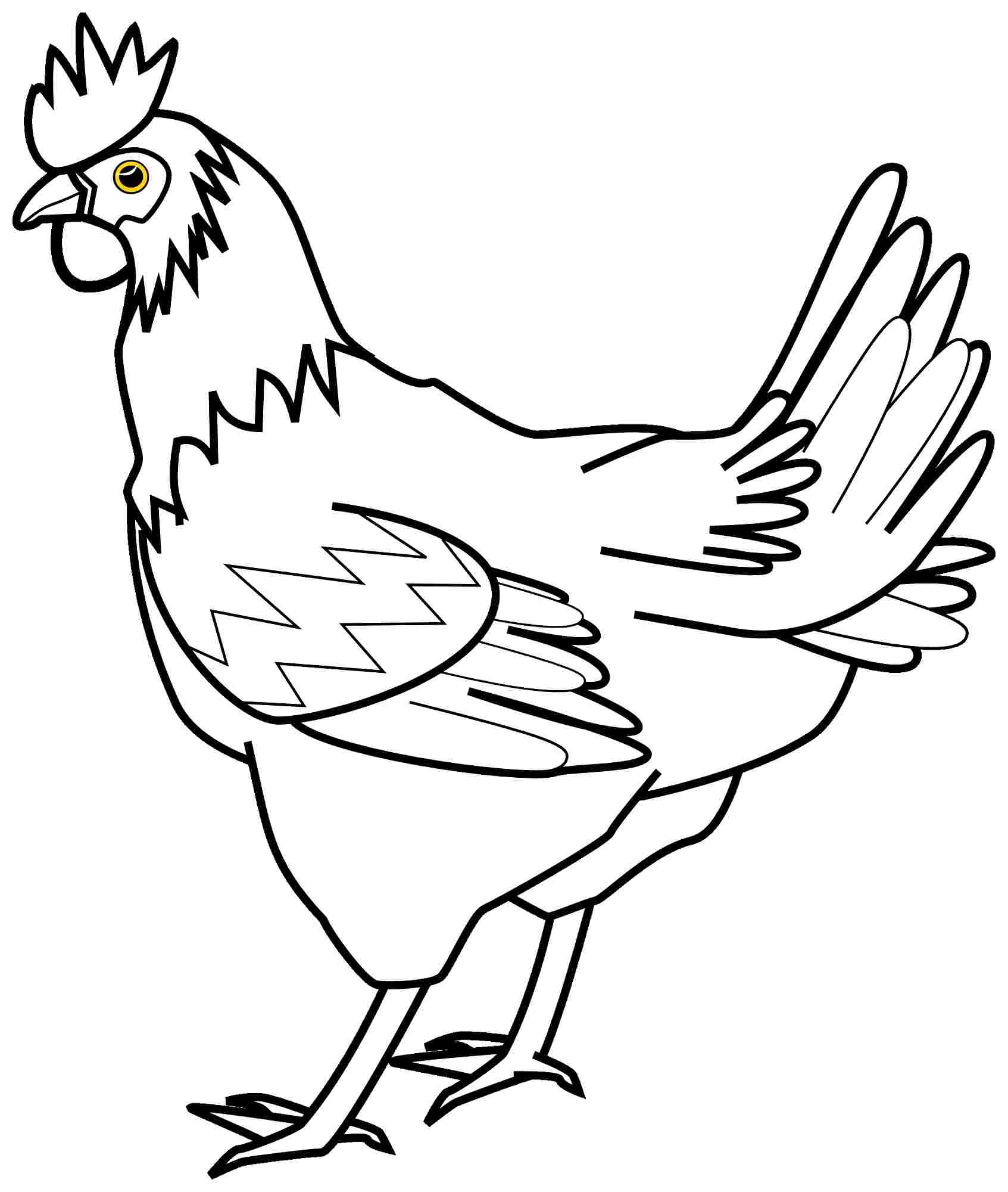Drawing Of Hen ClipArt Best