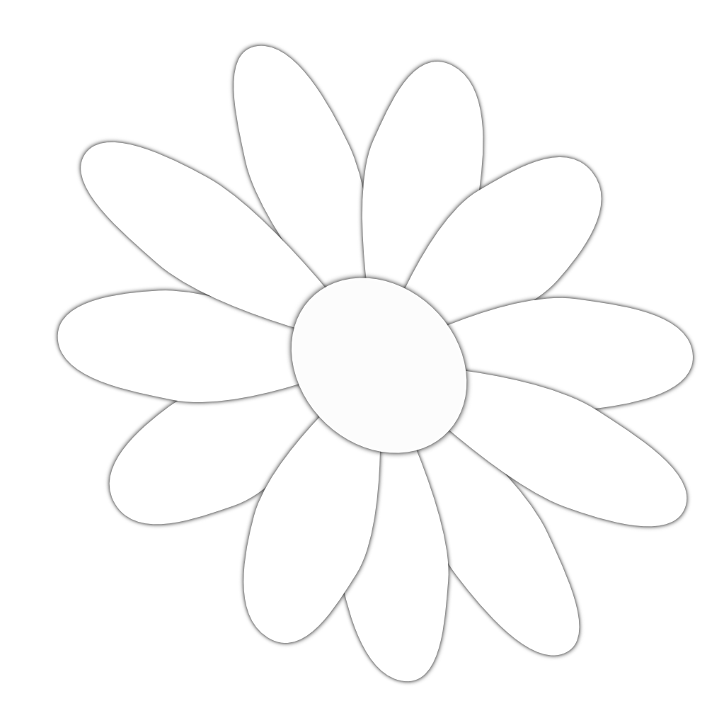 daisy flower 9 black white line art tattoo tatoo SVG