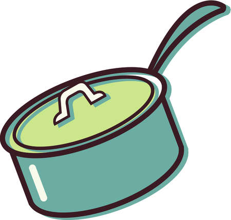 Stock Illustration - Illustration of a pot with a lid