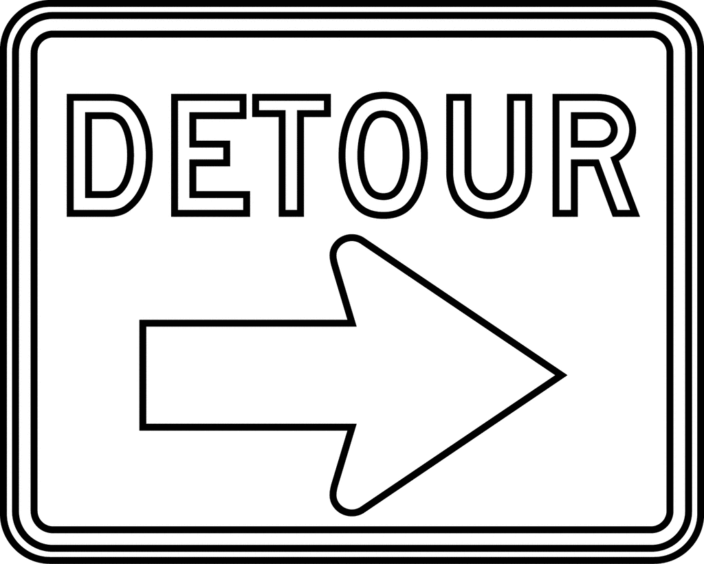 Detour, Outline | ClipArt ETC