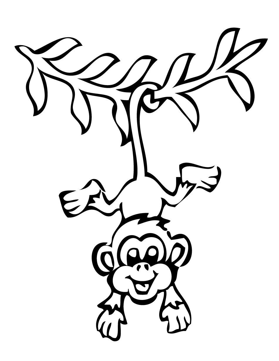 Monkey Colouring In - ClipArt Best