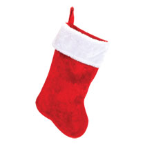 Bulk Christmas House Plush Red Stockings, 18" at DollarTree.