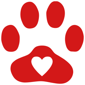 Heart clipart with paw print