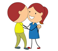 Boy and girl dancing clipart