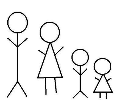 Family Clipart 5 People Stick People