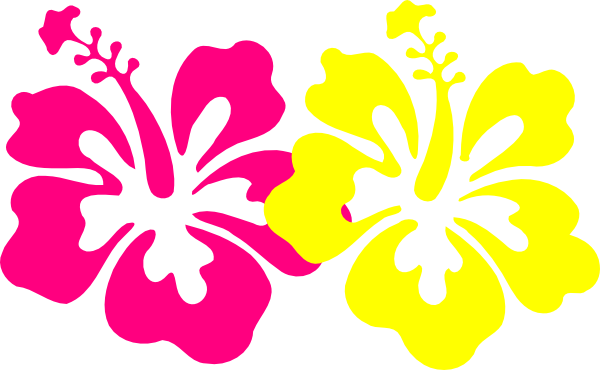 Hibiscus Pink Yellow Clip Art - vector clip art ...