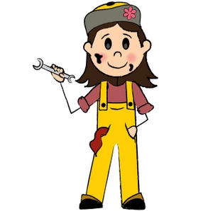 Mechanic Clipart Image - Female Stick Figure Mechanic Holding A Wrench