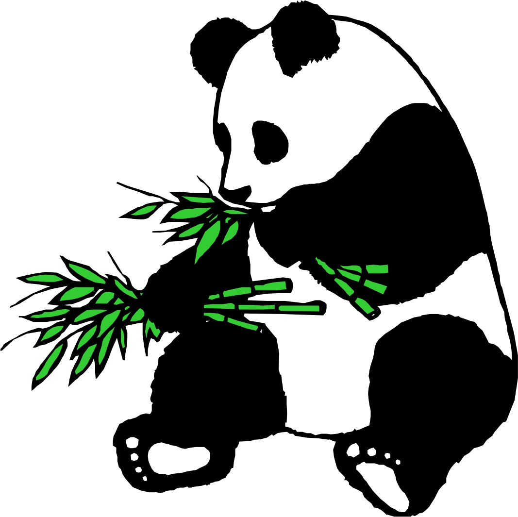 Cartoon Panda In Bamboo Forest