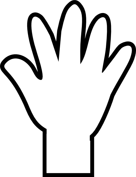 Open hand clipart black and white
