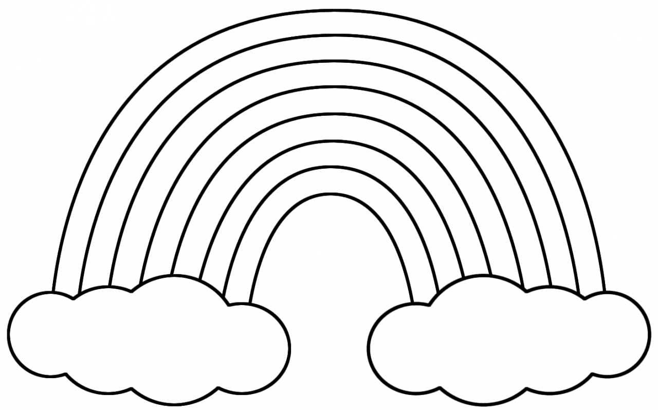 Black And White Rainbow Coloring Page - AZ Coloring Pages