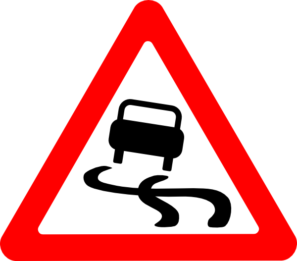 Slippery road clipart