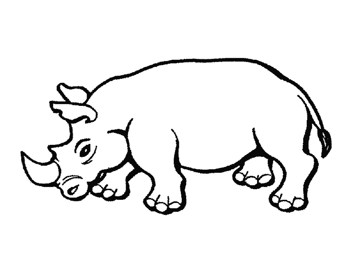 Rhinoceros Coloring 1 – Free Page Site