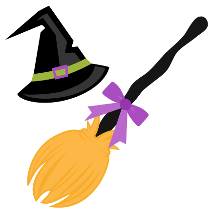 Witch Hat and Broom SVG scrapbook cut file cute clipart files for ...