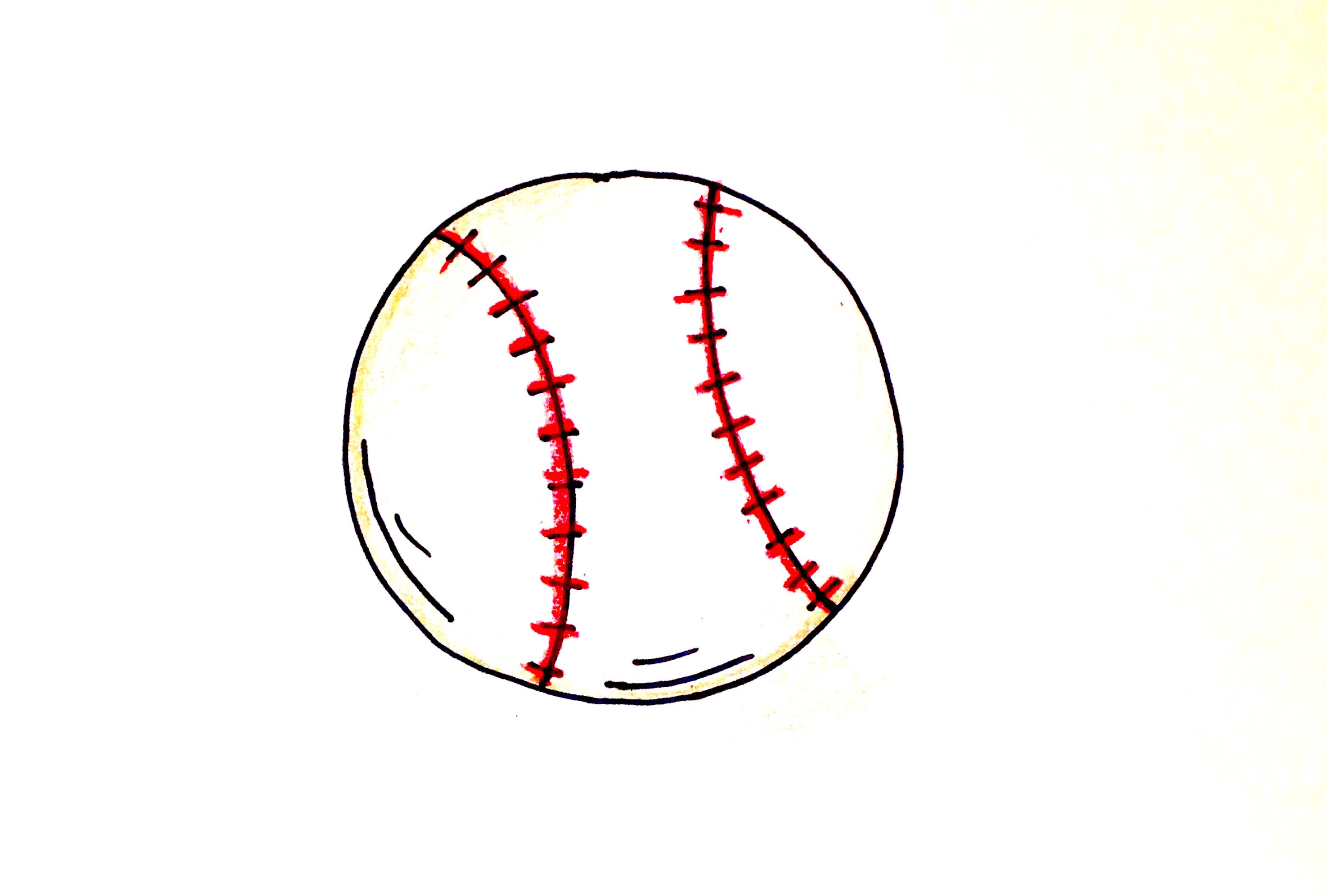 Бейсбольный мяч чертеж сбоку