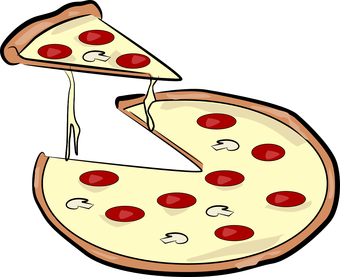 Pizza Black And White Clipart