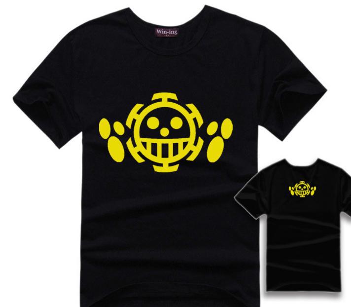 One Piece Pirates Of Heart Logo T Shirt Cotton Anime Trafalgar Law ...