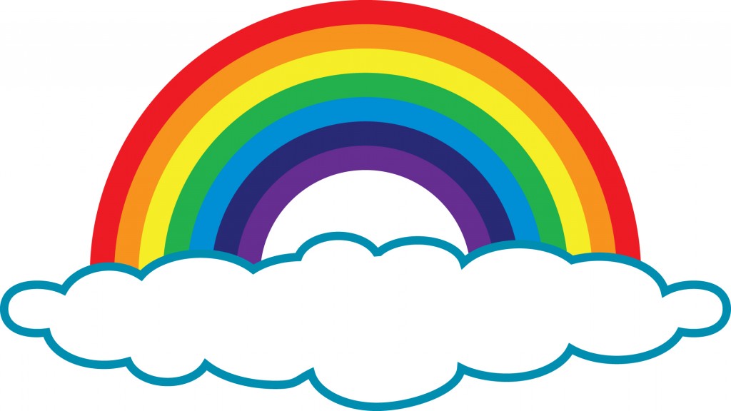 Rainbow With Clouds Clipart