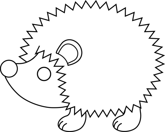 Hedgehog Black And White Clipart