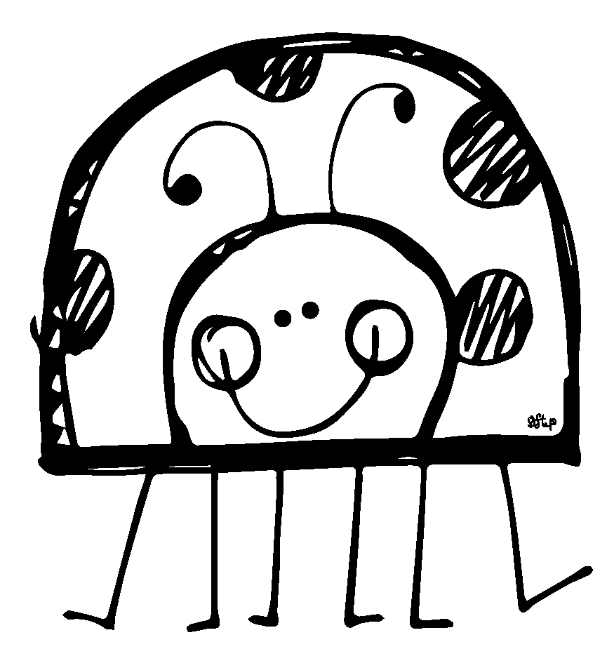 Black and white ladybug clipart