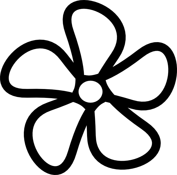 Small Flower Black And White Clipart