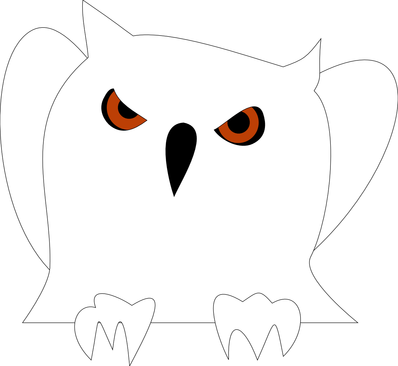White Owl Clipart Etc