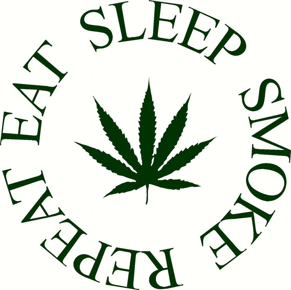 Eat Sleep Smoke Repeat pot leaf Decal Vinyl Home Decor Hippie ...