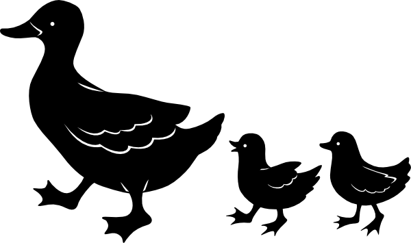 Duck Family Silhouettes Clip Art - vector clip art ...