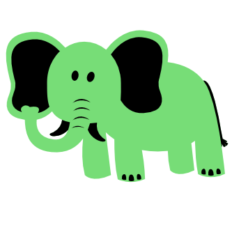 Clip Art: Elephant Pastel Green Background Wall ...