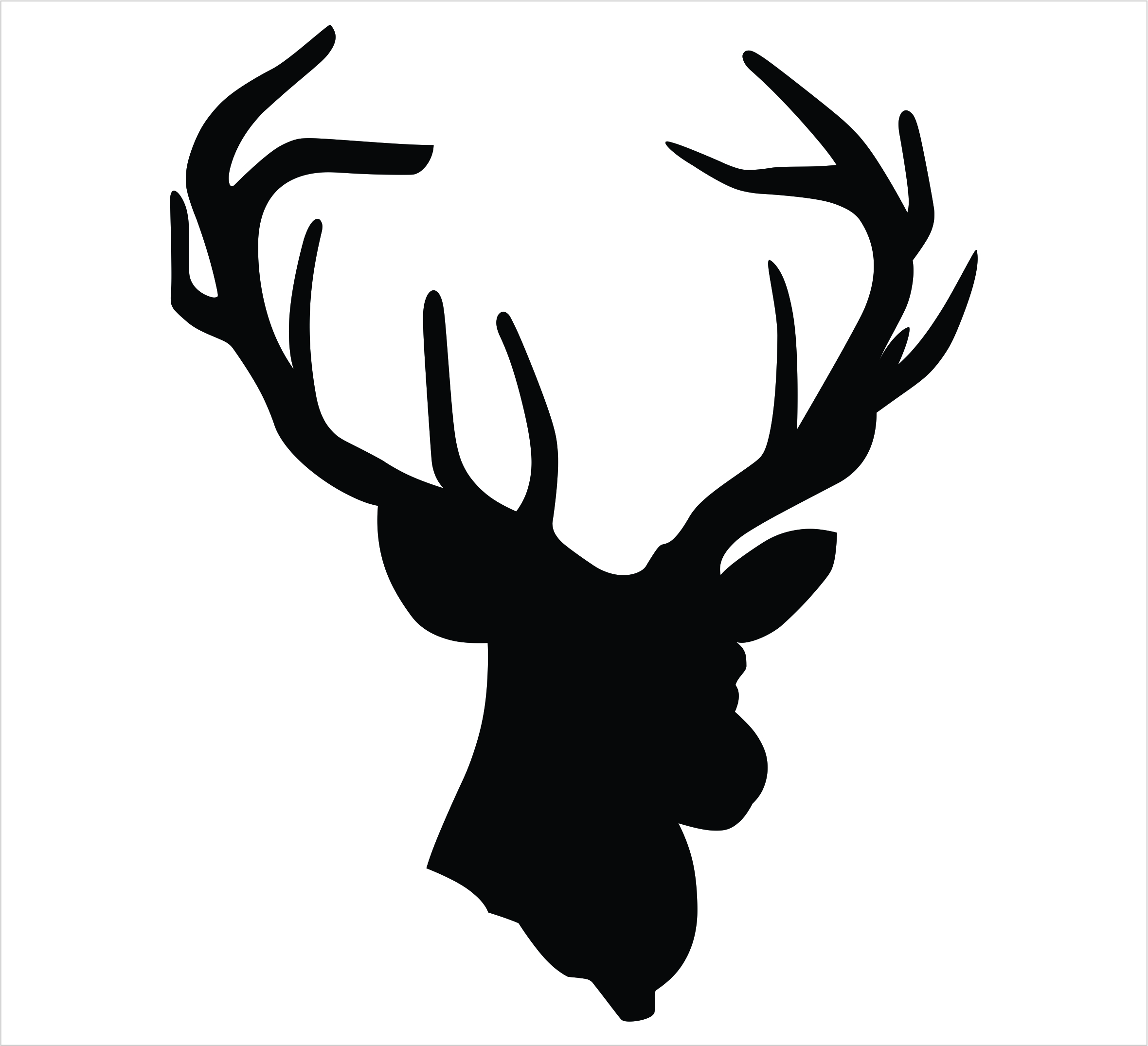 Camo Deer Skull Clipart