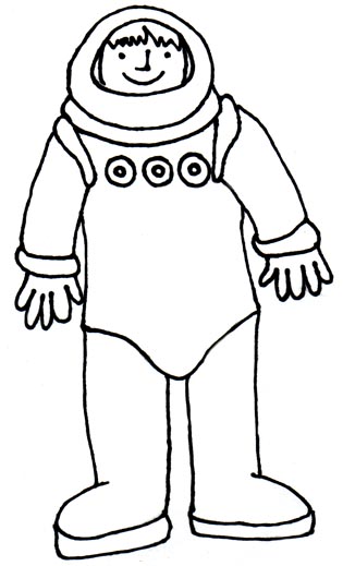 Astronaut Line Drawing - ClipArt Best