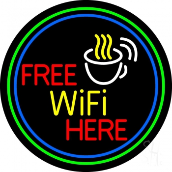 Red Free Wifi Available Here 1 Neon Sign | Computer & Electronics ...
