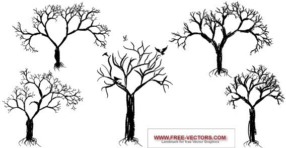 Free vector tree set Free vector in Photoshop brushes abr ( .abr ...