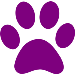 Dog paw print clipart purple